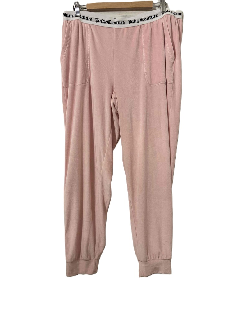 Juicy Couture Lounge Pants Womans Size XL Pink Elastic Waist Logo Waistband